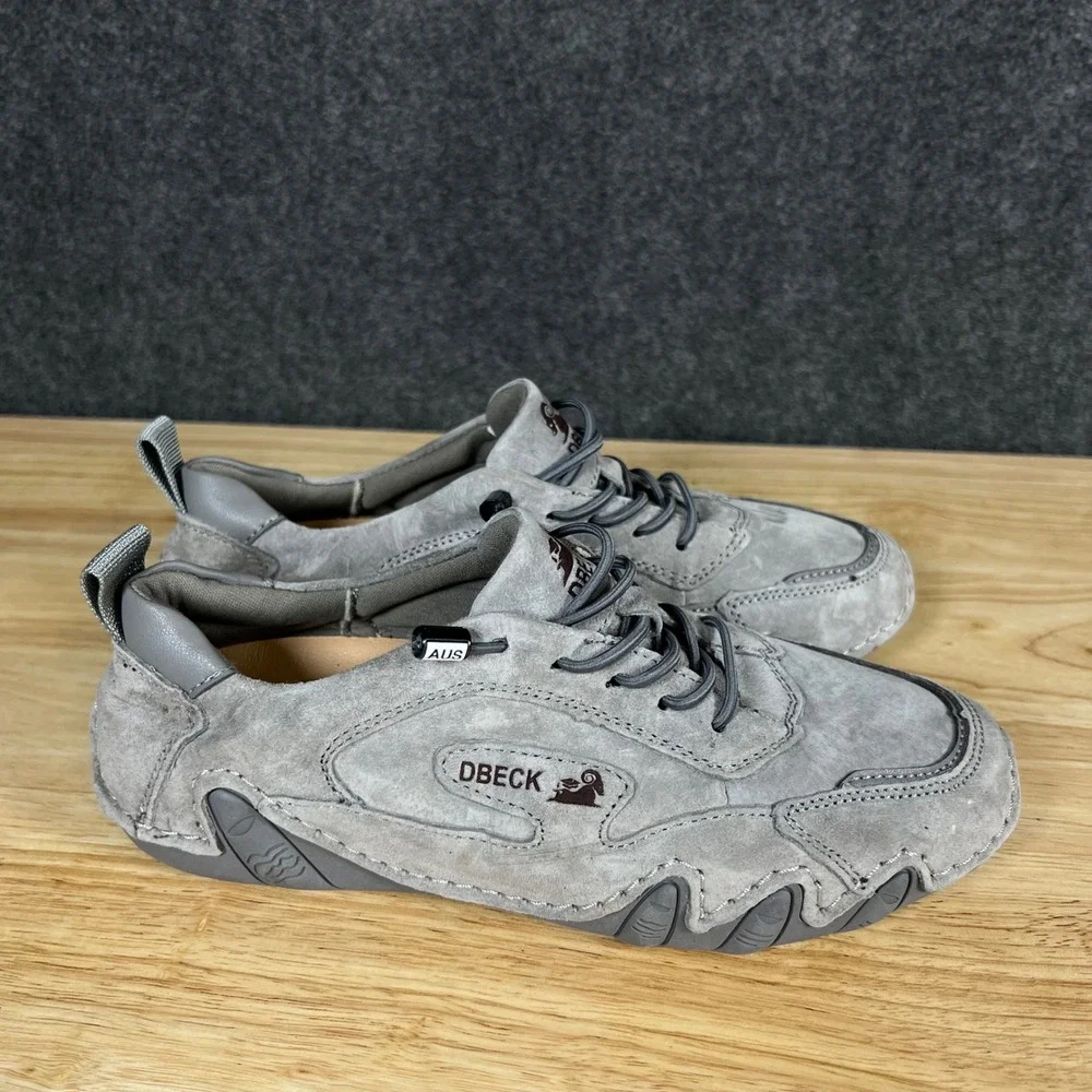 Dbeck Amundsen Grey Suede Handcrafted Casual Outdoor Walking Shoes Size 36
